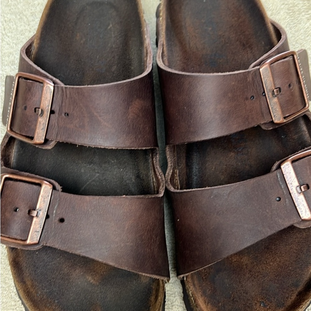 Birkenstock Brown Leather Big Buckle Sandals